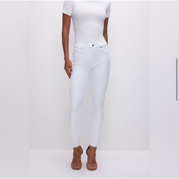 Good American Good Legs Skinny Jeans White Stretch Size 10 30 Stretchy High Rise - Picture 1 of 9